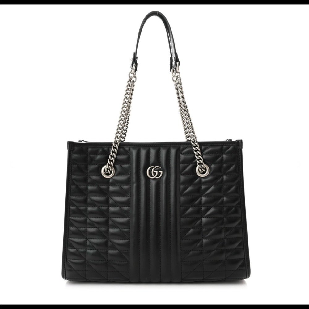 Gucci Black Quilted Leather Tote with Elegant Design